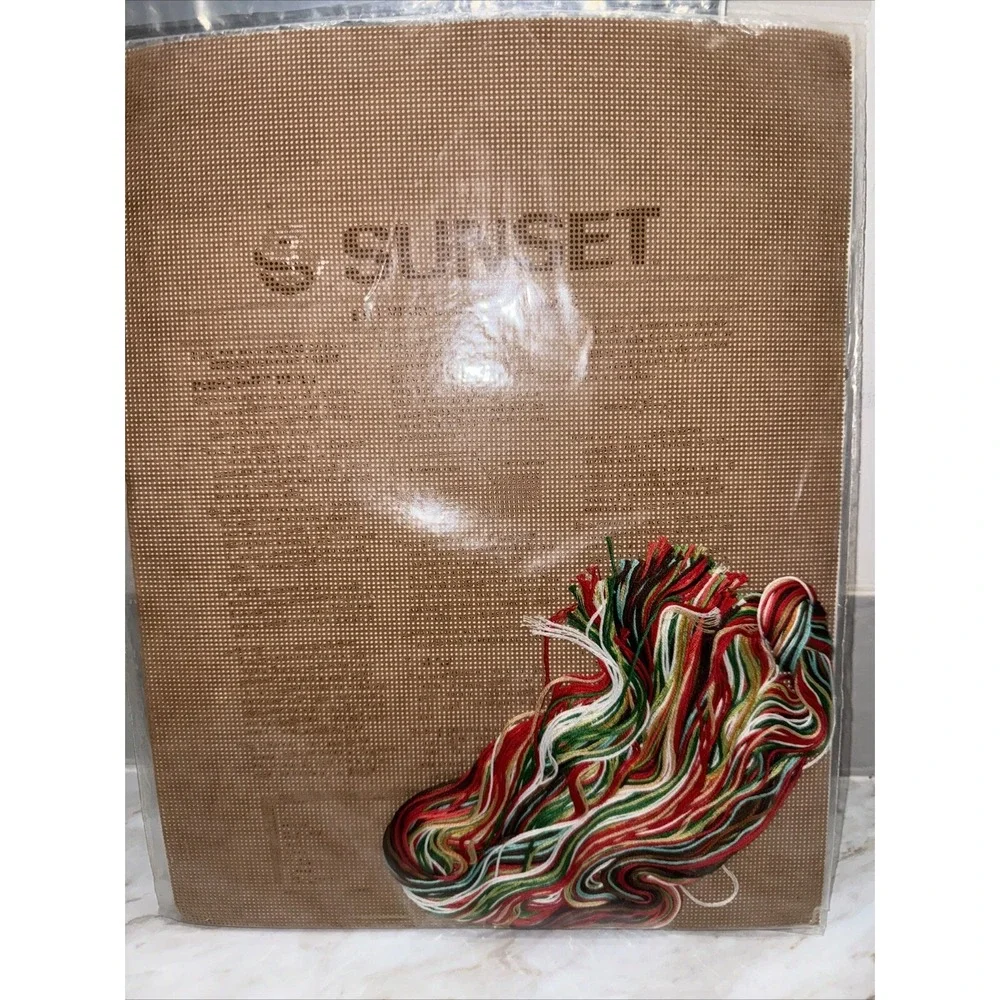 Vintage SUNSET‎ Merry Christmas Garland Counted Cross Stitch Kit New Sealed Pkg